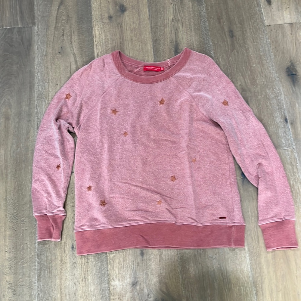n:Philanthropy small faded red sweatshirt with embroidered stars